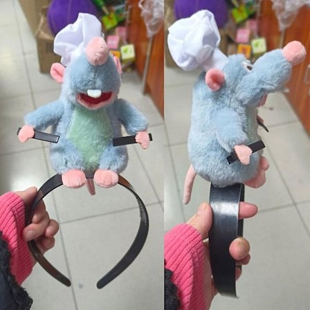 Remy Ratatouille Hårbånd/ Aksel-Sittende Boss Remy Plysjleketøy Hårbånd Halloween Kostyme Hodeplagg Rotte Hårbånd