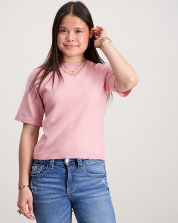 Instinct Girls s/s sweater Rosa Genser Jente - Kids Brand Store