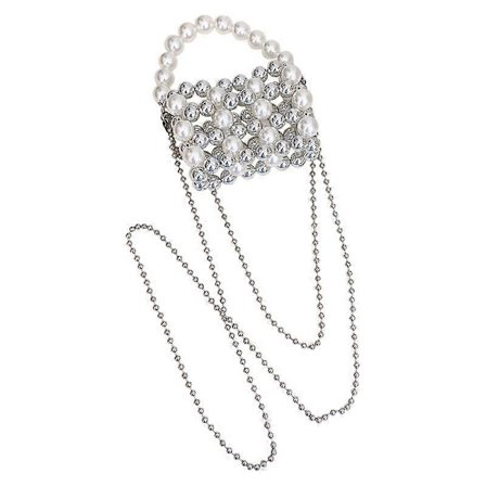 Dame Håndtaske Mode Forår Og Sommer Perle Bærbar Udhulet All-match Mini Firkantet Taske