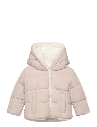 Padded Anorak With Fur-Effect Interior Beige Mango