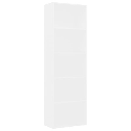 Vidaxl Bokhylla 5 Hyllor Vit 60x30x189 Cm Konstruerat Trä Vit