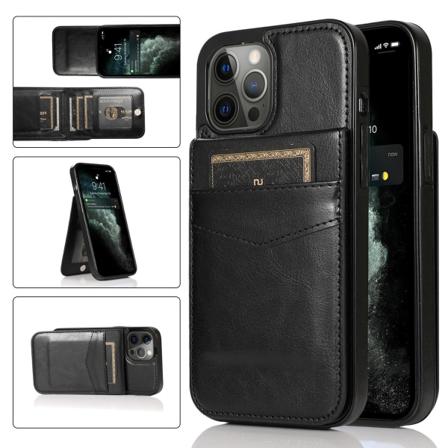 Mobilskal Fodral Plånboksfodral Korthållare För Iphone 11 Pro Ma Svart