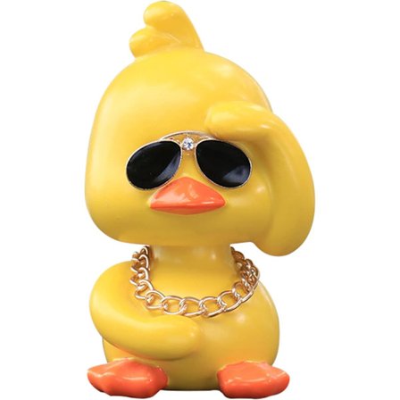 Søt Gul And Leke Bilpynt Kule And Bil Dashbord Dekorasjoner Ristende Hode Dukke, Venstre Vinke-Gul