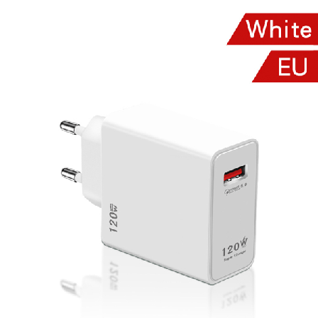120W hurtig oplader USB oplader strøm hvid EU