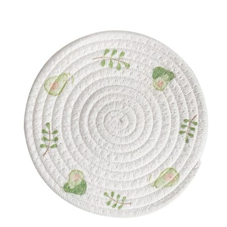 Ins Vind Isolerad Grytunderlägg, Vävd Bomullsrepsmatsedel, Kreativt Tryckt Koppunderlägg, Runt Hushållsskåls- och Tallriksunderlägg, 