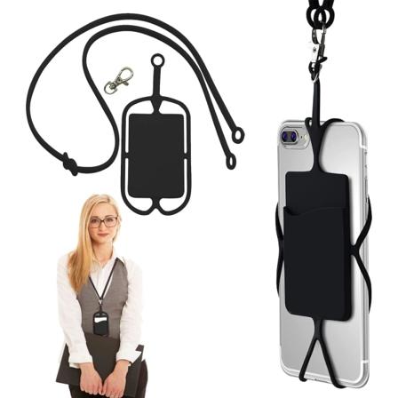 Telefonsele med klips Silikon telefonlanyard Halskjede med ID og kredittkort