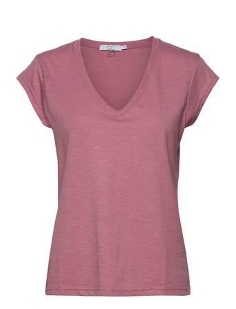 Cc Heart Basic V-Neck T-Shirt T-shirts & Tops Short-sleeved Rosa Coster Copenhagen*Betinget Tilbud