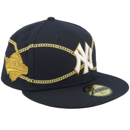 New Era - MLB Blå fitted Keps - New York Yankees MLB Chain Wrap 59FIFTY Navy Fitted @ Hatstore