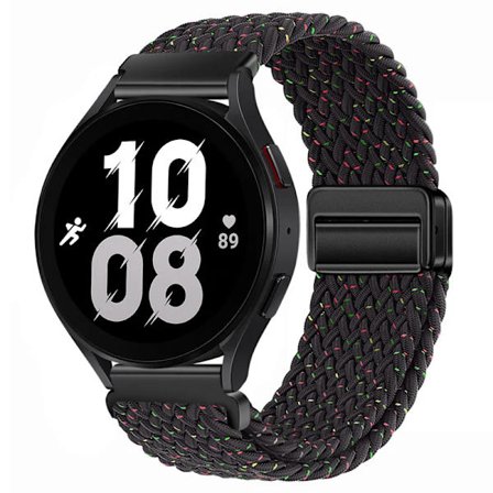 20mm 22mm Flätat Nylonarmband kompatibelt med Samsung Galaxy Watch 6 5 4 Magnetiskt Armbandsbälte Huawei Watch 4 Pro/GT3 Pro Amazfit GTR4 Band
