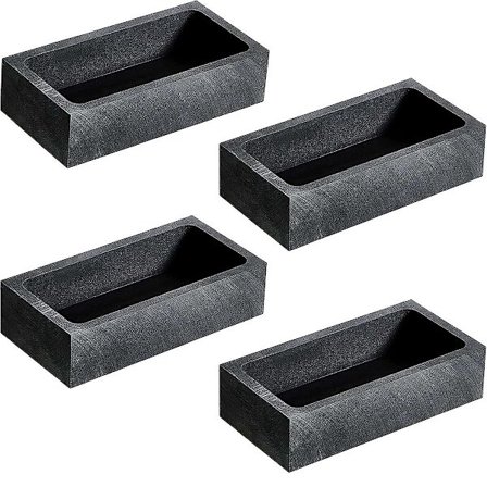 4 Stk. 1 KG Grafit Ingot Form Støbning Ingot Digel Form Sølv Guld Ingot Form Smeltning Støbning - WELLNGS