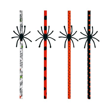 Hedlunds Sugrör Spindel, 10-pack Partytillbehör 0,6X19,7CM