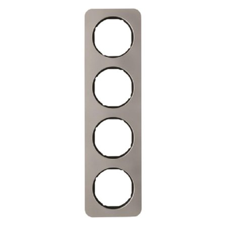 Hager 10142145 Täckram 4-fack, R.1 Svart, Strömbrytare & vägguttag