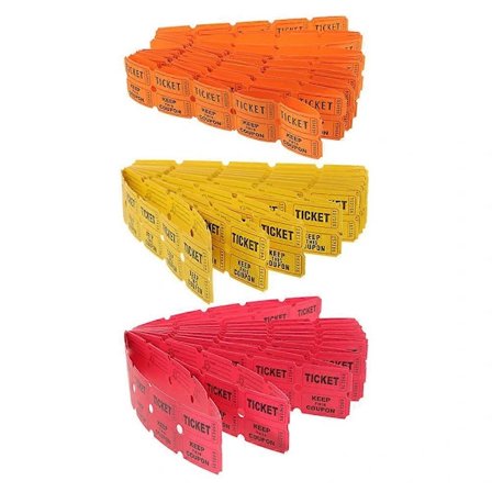 Evenemangsbiljetter Lotteribiljetter Papper Rektangel Blandade Färger Karnevalsfest Evenemang 300-pack