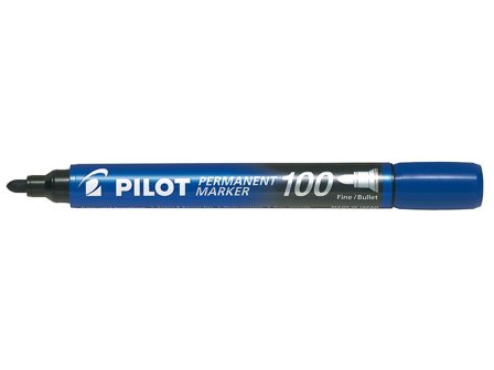 Pilot Permanent Marker 400 Märkpenna rund spets, 20-pack Blå, Märka & markera