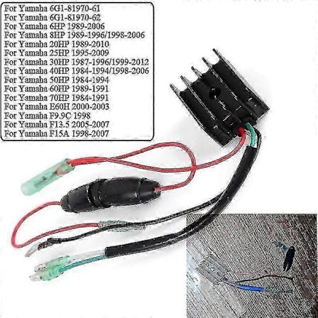 Regulator Ensrettere Kompatible med Yamaha Modeller 6HK 8HK 20HK 25HK 30HK 40HK 50HK 60HK 70HK E60H F99C F135 F15A og 6G1-81-Perfet