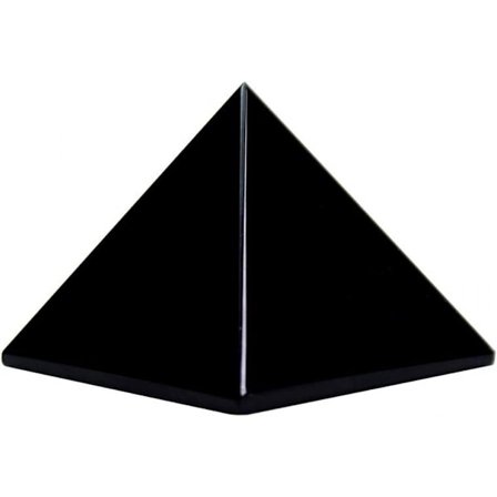 Naturlig Svart Obsidian Kristallpyramid Energigenerator | 1,6x1,6 tum (4x4 cm) Helande Kristallpyramid för Skydd & Positivitet