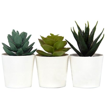 Litet konstgjort suckulent set med 3 konstgjorda suckulenter-FA-