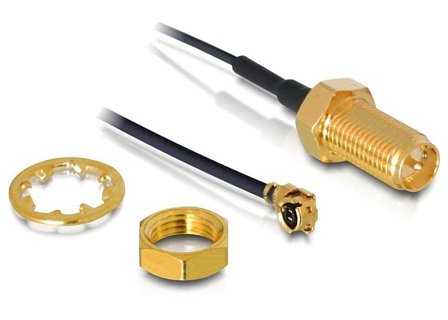 Delock HF Antenna Connection for Installation - antennekabel - 35 cm - svart