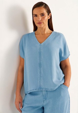 Cellbes of Sweden - Ultrablød Premium cowboyskjorte i lyseblå / denim til damer i størrelse 42/44