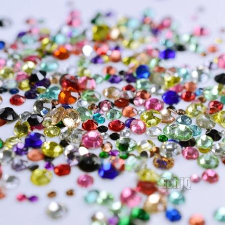 2000 stk Nail Art Rhinestones Blandet Rosa Rød Sort Krystallperler Flatback Nail Dekorasjon Rhinestone Mix Farge