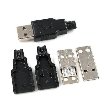 10 stk. USB 2.0 Type A Stik 4-benet Hanstik Adapter Loddedæksel Reparation Acc