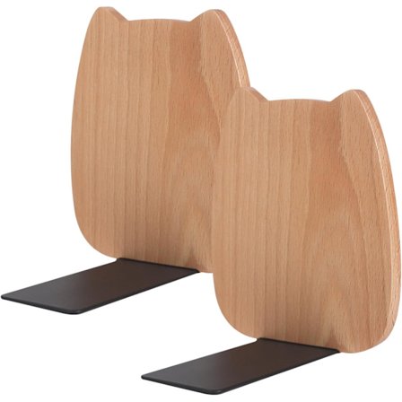 PCS Bokstøtter, Bokstøtter i Bøk, 14 x 10 cm Bokstopp, Sklisikker Bokblokk, Bokstopp for Hyllelagring Holder Bokreol, f