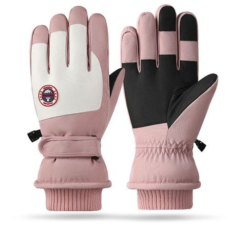 Vandtætte vinterhandsker til kvinder, varme snehandsker til drenge og piger, pink KLB