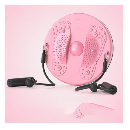 Massage drejeskive til taljen, indendørs fitnessudstyr, let og stilfuld, egnet til fitnessøvelser, pink.
