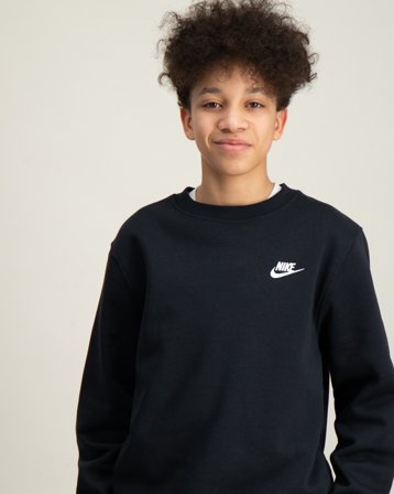 Nike K Nsw Club Flc Crew Ls Lbr Schwarz Pullover Jungen - Kids Brand Store