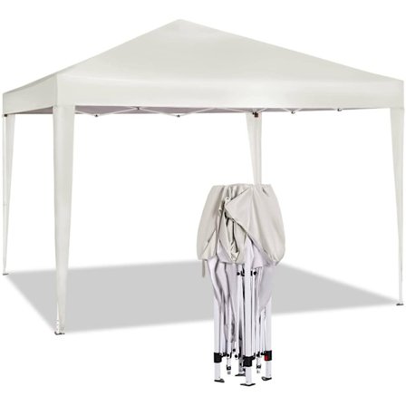 Rootz Gazebo Pop-Up telt - Vandtæt Pagoda - Solafskærmning - UV- og regnskjold - Nem opsætning - Justerbar højde - 3m x 3m - Beige