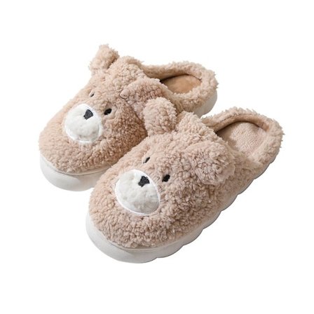 Cotton Slippers for Home Indoor Winter, Cute Cartoon Plush Slippers, Non-Slip, for Home Use, 24.5 cm