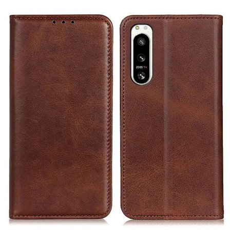 Äkta läder Sony Xperia 5 IV fodral - Brun