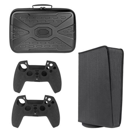 3-i-1 förvaringsväska för headset för fjärrkontroll + 2x Gamepad för case + värddammsäker cover för konsol