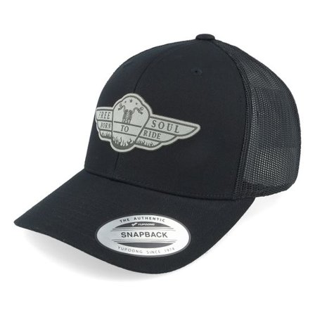 Born To Ride - Svart trucker Keps - Free Soul Biker Grey Patch Black Trucker @ Hatstore