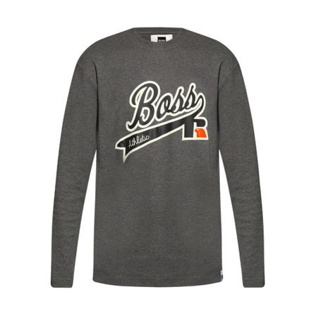 Hugo Boss T-shirt with long sleeves Grå, Herre Langærmet, Størrelse: M