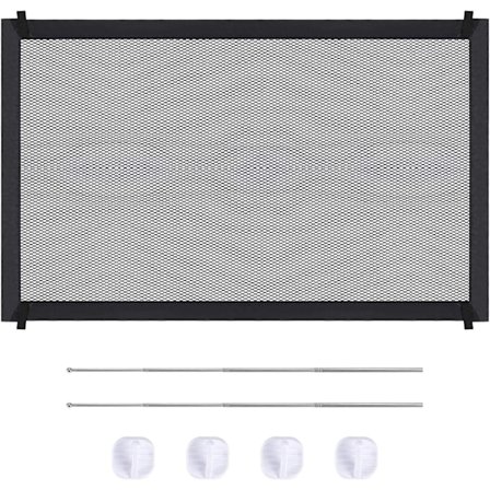 Magisk Hundegrind, Sikkerhetsgrind for Hunder med Sterkere Kroker og Stolper Svart 110 × 72cm