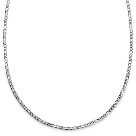 Argentia | 925s | 4mm Rhodium-Plated Sterling Silver Figaro Chain Necklace for Men - Steel necklaces