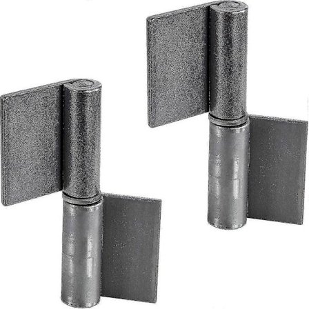 Svejsede dørhængsler - metal - højde 82 mm robuste hængsler til havelåger og maskiner 2 stk.