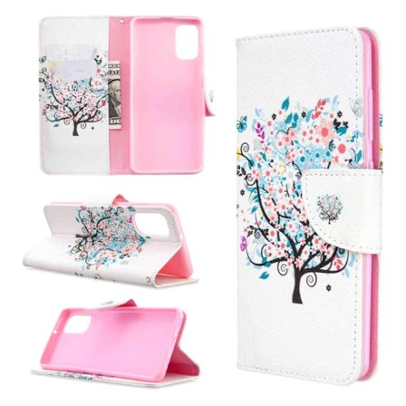 Lompakkokotelo Samsung Galaxy A02s - Värikäs Puu