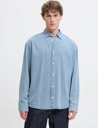 Jack & Jones Jornorrebro Denim Shirt Ls Sn - Blue - L