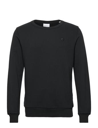 Basic Badge Sweat - Gots/Vegan Sweatshirt Trøje Sort Knowledge Cotton Apparel