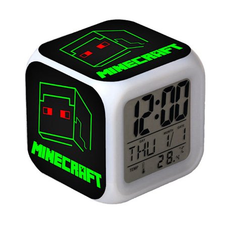 Digital Multifunktionel Vækkeur Minecraft Vækkeur LED Udgave