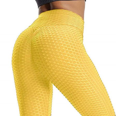 Leggings för kvinnor Butt Lifting Women Booty Hög midja Tummy Control Tränings Yoga Byxor Peach hip sport leggings för tjejer XL (ljusgul)