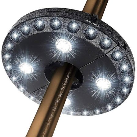 Lys for hageparasoll Parasolllys 3 lysstyrkemodus 28 LED-lys ved 220 Lux-4 X Aa batteridrevet