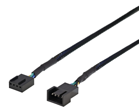 Deltaco forlengelseskabel for viftestrømforsyning - 4-stifts viftekontakt til 4-stifts viftekontakt - 60 cm