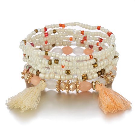 1PCS Bohemian Stackable Bead Bracelets för kvinnor Stretch Mul