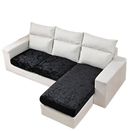 Kuddfodral i stretchig soffa Soffa Sits Överdrag SVART 2