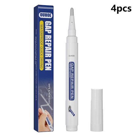 4 stk Fugemaling Pen Marker Reparasjon Hvit Fugemasse Filler