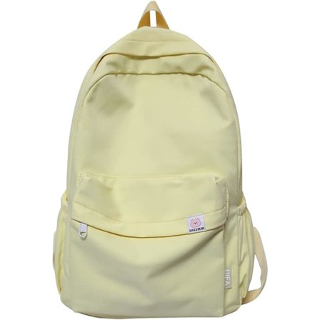 Kawaii æstetisk rygsæk skole rygsæk nylon vandtæt ensfarvet rygsæk teenager college gul[GKS]