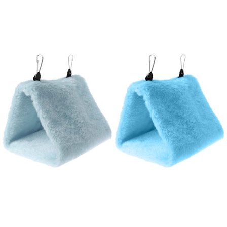 Varmt fuglerede Vinterseng Hus Snuggle Hut Hengekøye Bur Telt Plysj gjemmested for små papegøyer Cockatiels Blå